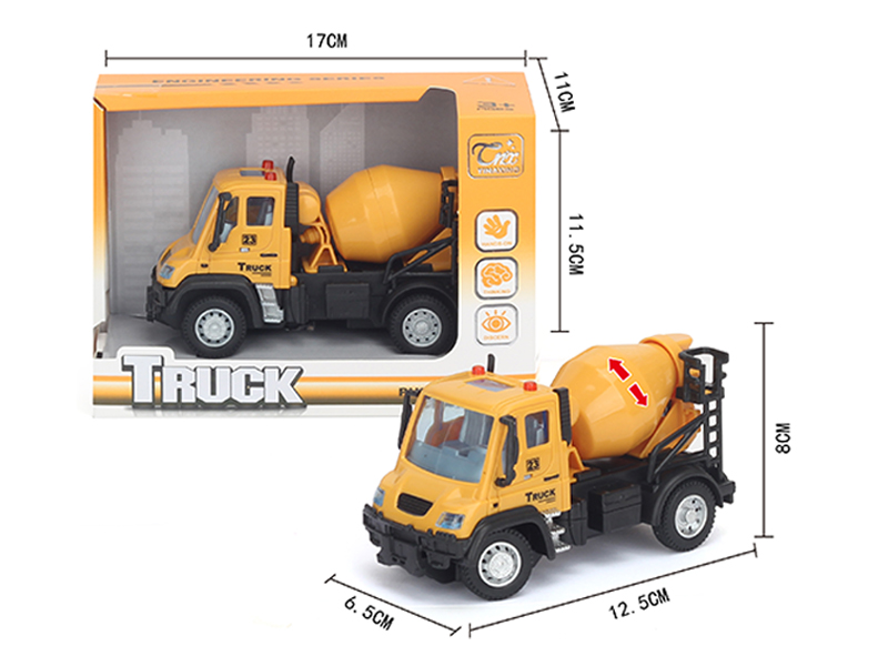 1:64 Pull Back German Mixer Truck Yellow