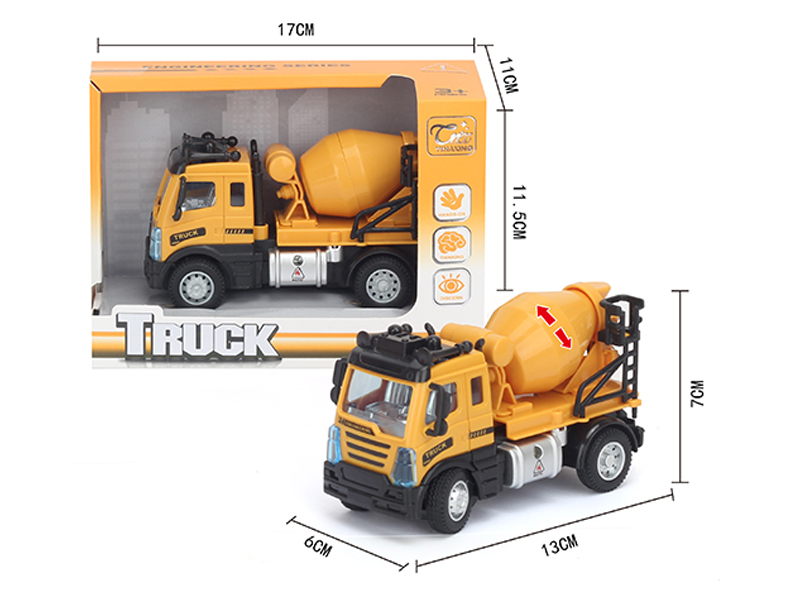 1:64 Pull Back European Mixer Truck Yellow