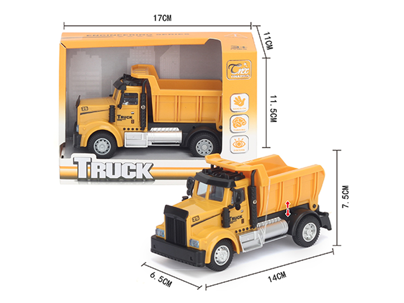 1:64 Pull Back European Engineering Tramcar Yellow