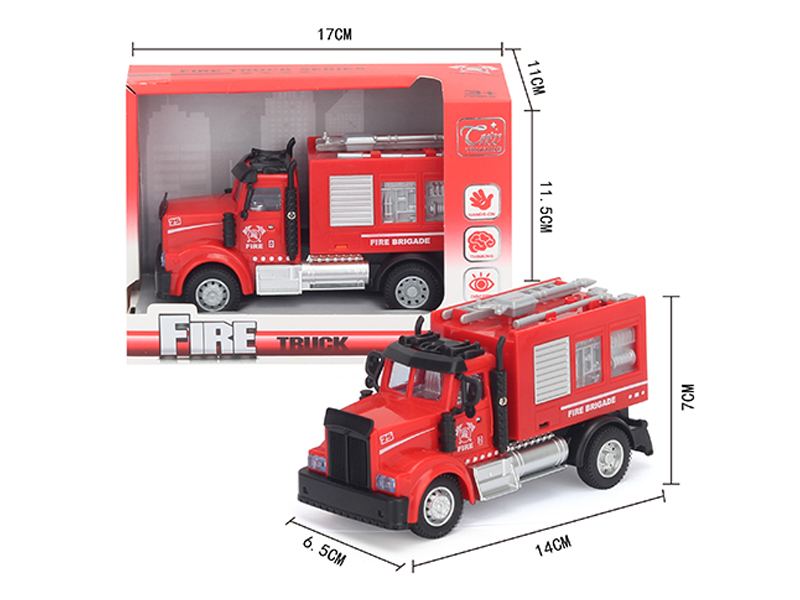 1:64 Pull Back American Water Cannon Fire Truck Red