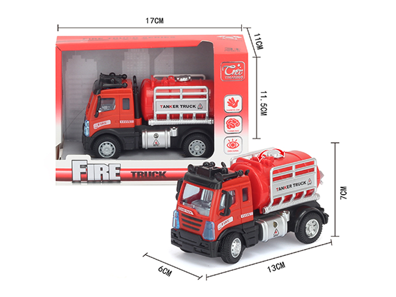 1:64 Pull Back European Water Tank Fire Truck Red