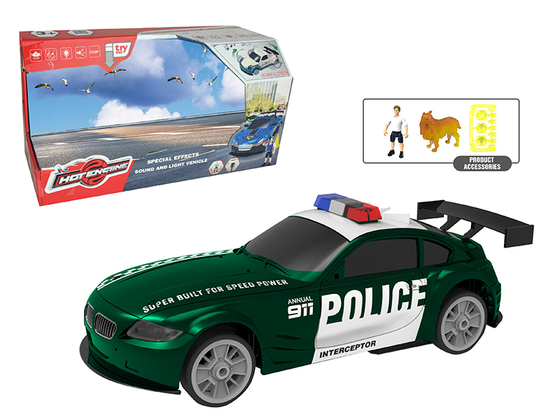 1:16 B/O Rotating Stunt Car With Sound And Light(With Scene Accessories)