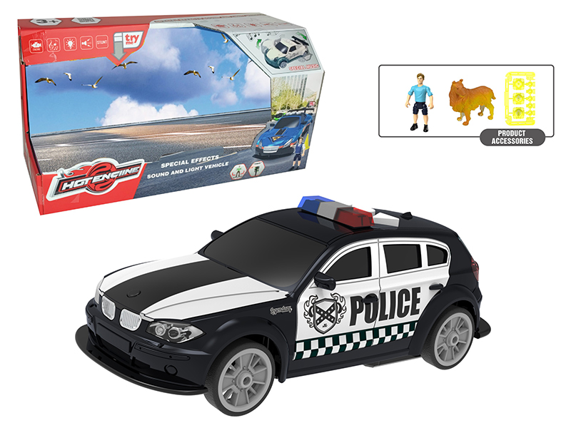 1:16 B/O Rotating Stunt Car With Sound And Light(With Scene Accessories)