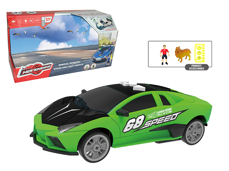 1:16 B/O Rotating Stunt Car With Sound And Light(With Scene Accessories)