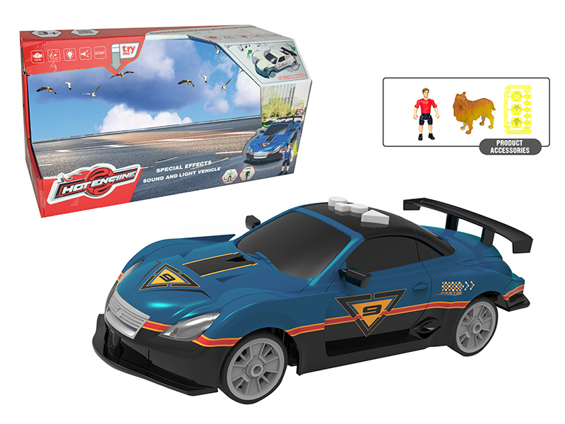 1:16 B/O Rotating Stunt Car With Sound And Light(With Scene Accessories)