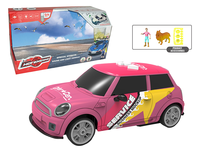 1:16 B/O Rotating Stunt Car With Sound And Light(With Scene Accessories)