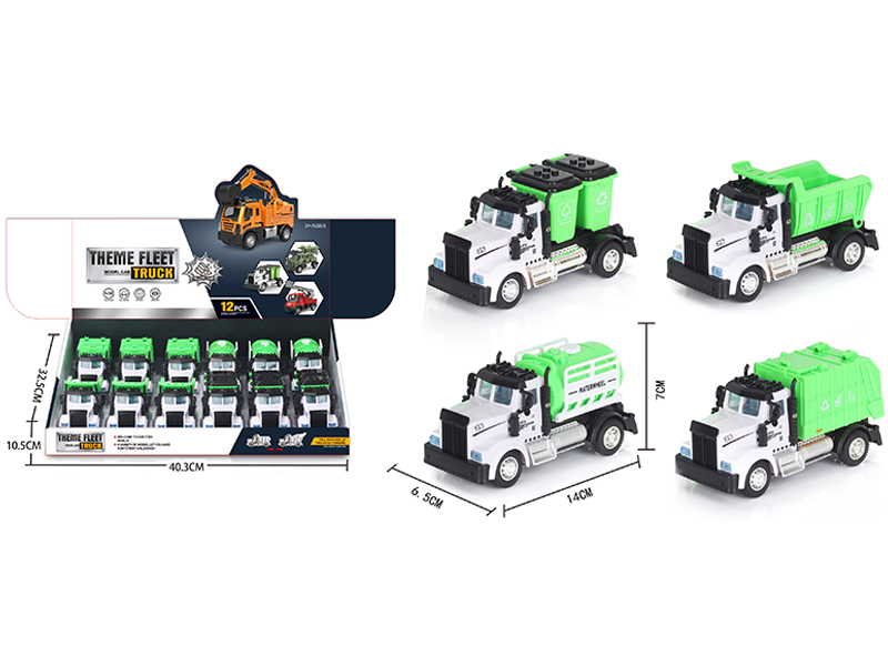 12Pcs 1:64 Pull Back American Defense Alloy Car Green