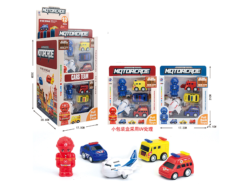Pull Back Fire Engine 12pcs/Display Box
