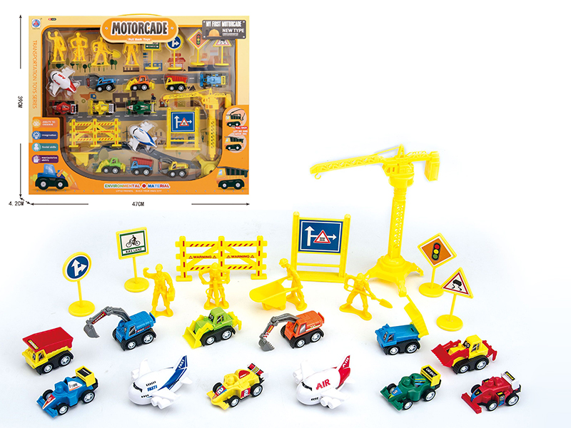 Pull Back Engineering Truck Set