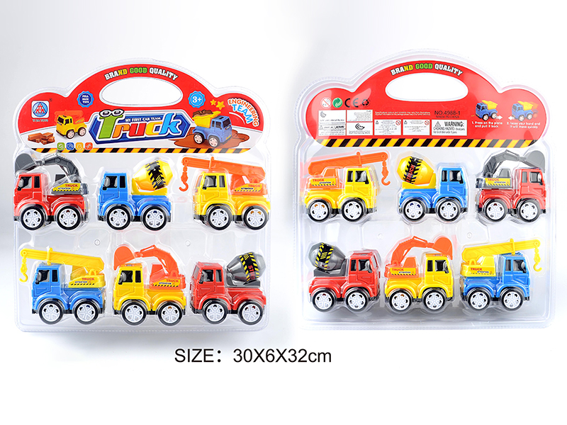 Pull Back Engineering Truck 6pcs
