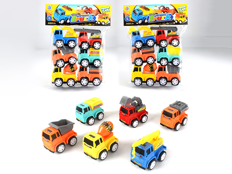 Pull Back Engineering Truck 6pcs