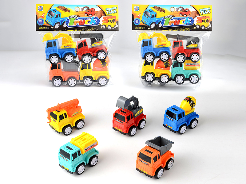 Pull Back Engineering Truck 4pcs