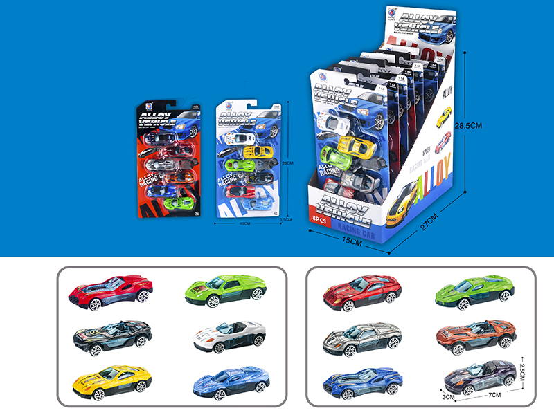 Slide Alloy Racing Car 6pcs(8pcs/Display Box)