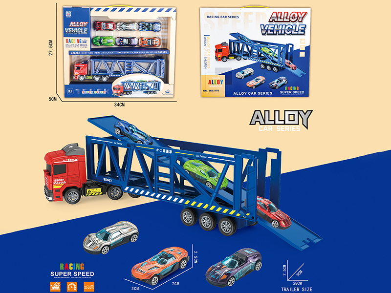 1 Slide Transport Vehicle + 6 Slide Racing Cars