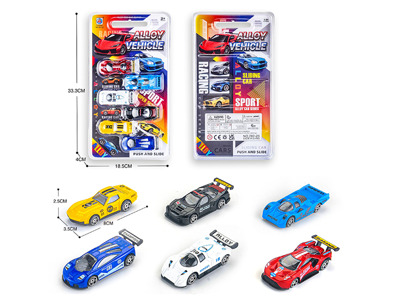 Slide Alloy Racing Car 6pcs