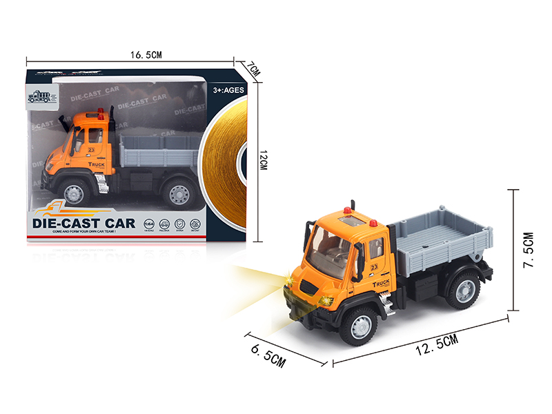 1:64 Pull Back German Transport Truck Alloy Car Orange