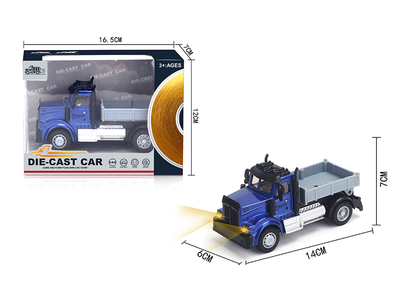 1:64 Pull Back American Alloy Transport Truck Blue