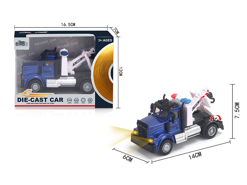 1:64 Pull Back American Alloy Transport Trailer Blue