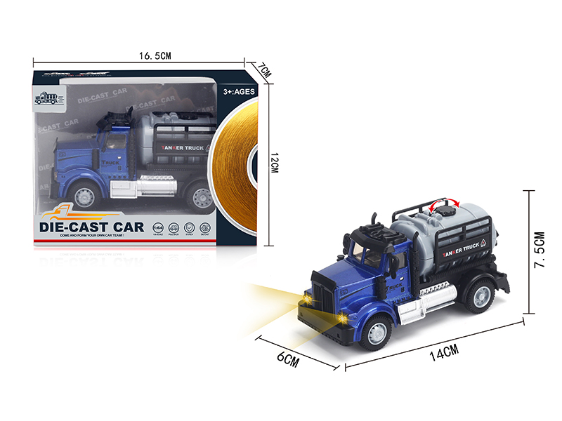1:64 Pull Back American Alloy Oil Tank Truck Blue