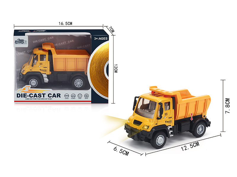 1:64 Pull Back German Alloy Engineering Tramcar Yellow