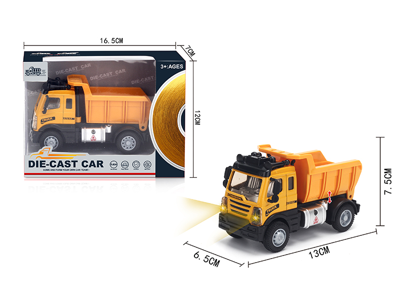 1:64 Pull Back European Alloy Engineering Tramcar Yellow