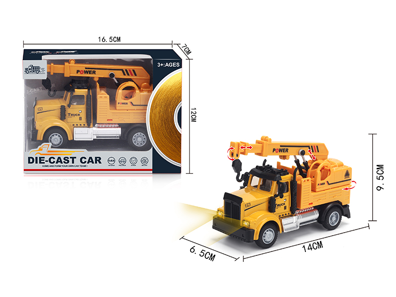 1:64 Pull Back American Alloy Engineering Crane Yellow
