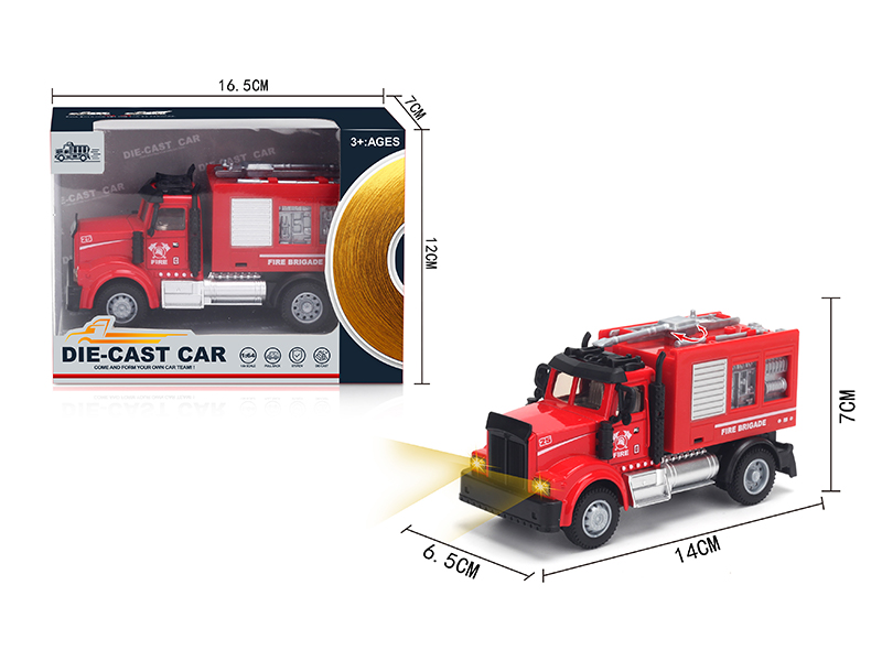 1:64 Pull Back American Alloy Water Cannon Fire Truck Red