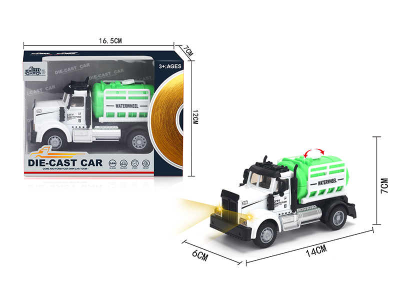 1:64 Pull Back American Alloy Sanitation Sprinkler Green