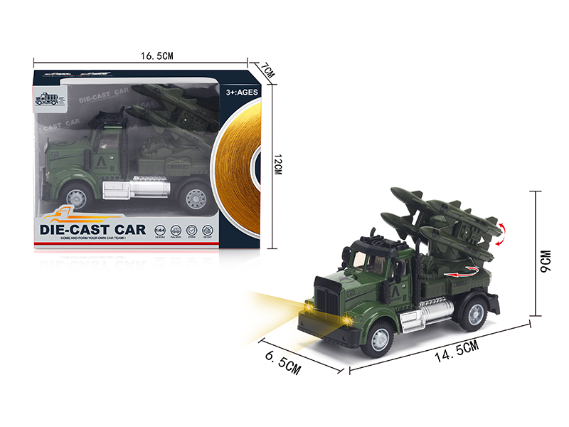 1:64 Pull Back American Alloy Military Missile Vehicle Military Green