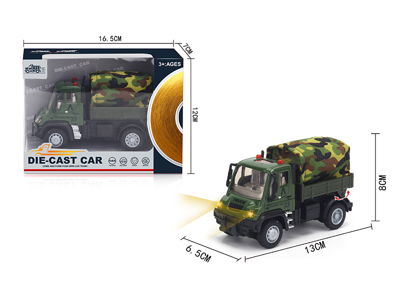 1:64 Pull Back German Alloy Transport Vehicle Military Green
