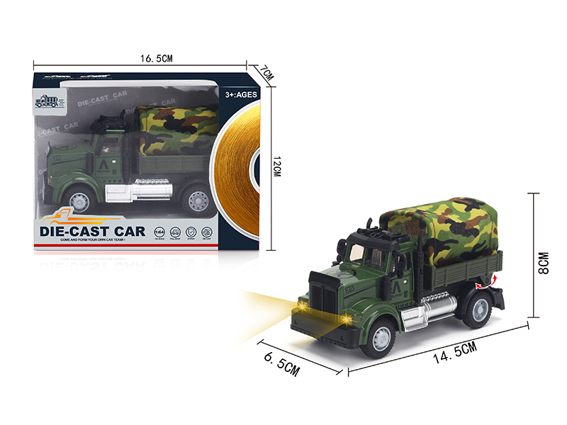1:64 Pull Back American Alloy Transport Vehicle Military Green
