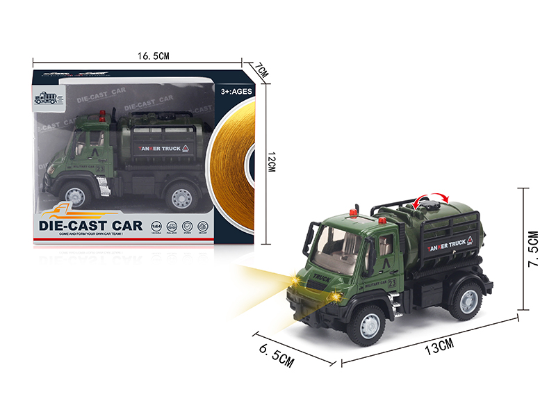 1:64 Pull Back German Alloy Military Tanker Military Green