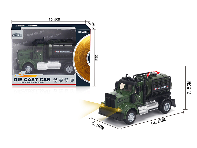 1:64 Pull Back American Alloy Military Tanker Military Green