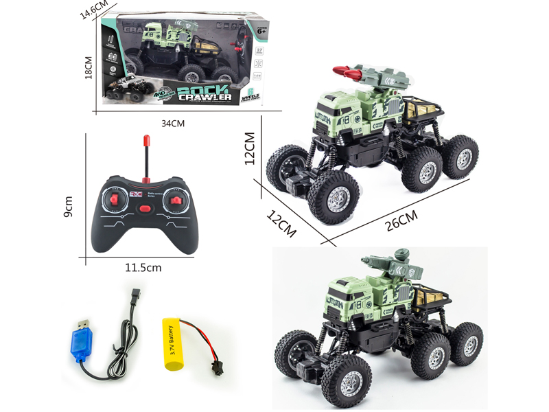 1:16 R/C 4Ch 4Wd 27Mhz Six-Wheel Military Vehicle (Including Electricity)