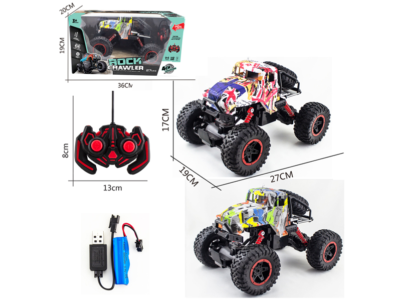 1:12 R/C 4Ch 27Mhz Pad Printing Off-Road Vehicle With Light (Including Electricity)
