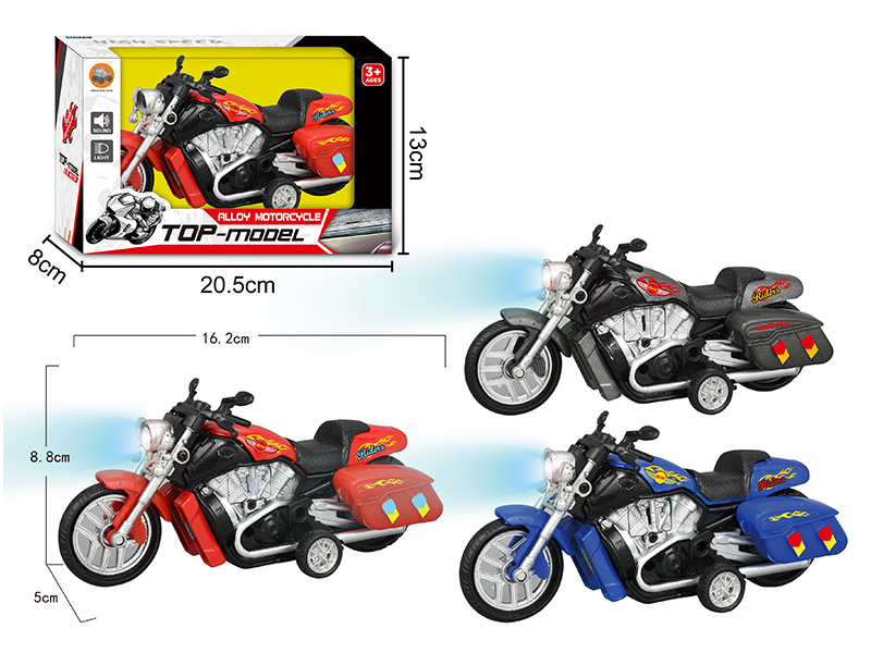 1:12 Pull Back Alloy Harley Motorcycle With Light And Sound