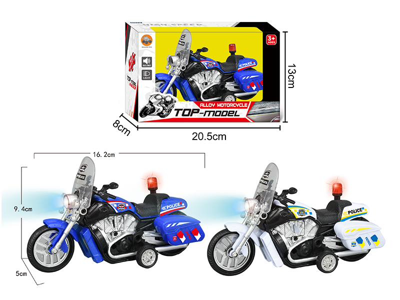 1:12 Pull Back Alloy Harley Police Motorcycle With Light And Sound