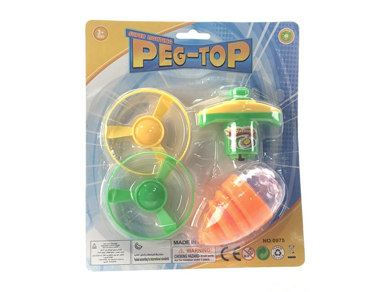 Launcher  + 2 Flying Saucer + Peg-Top