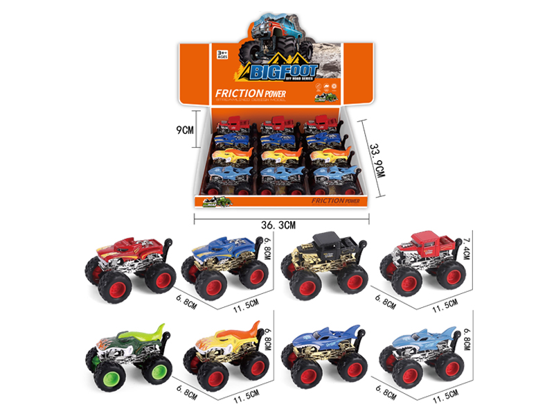 12PCS Friction Alloy Car