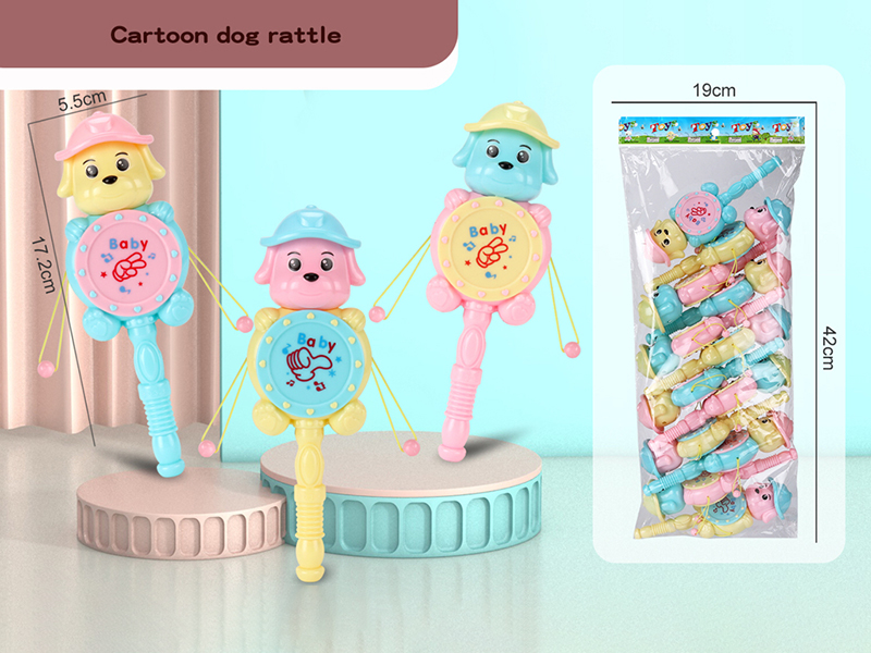 Cartoon Dog Rattle-Drum 12pcs