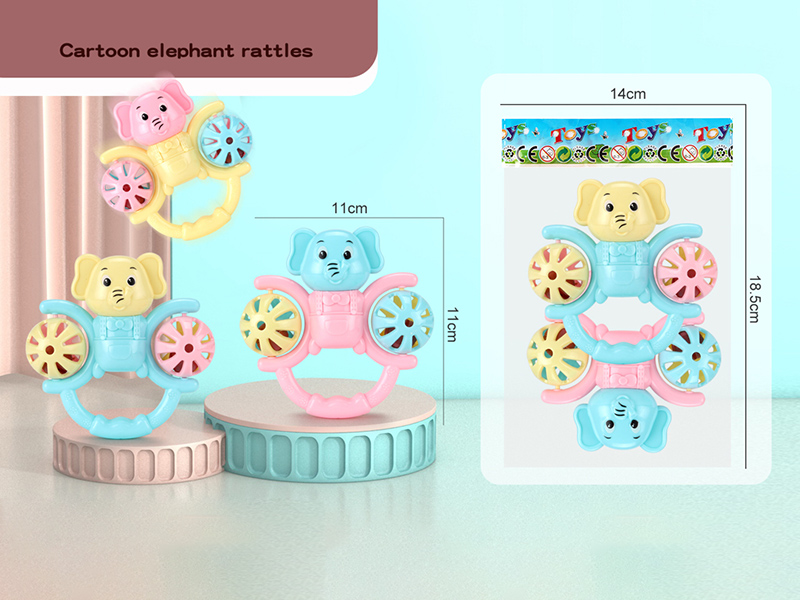 Cartoon Elephant Rattles 2pcs