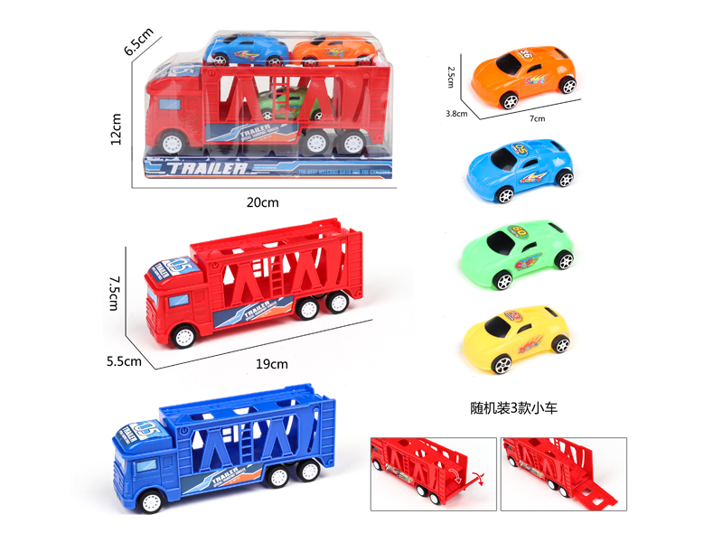 Friction Tractor With Cartoon Car
