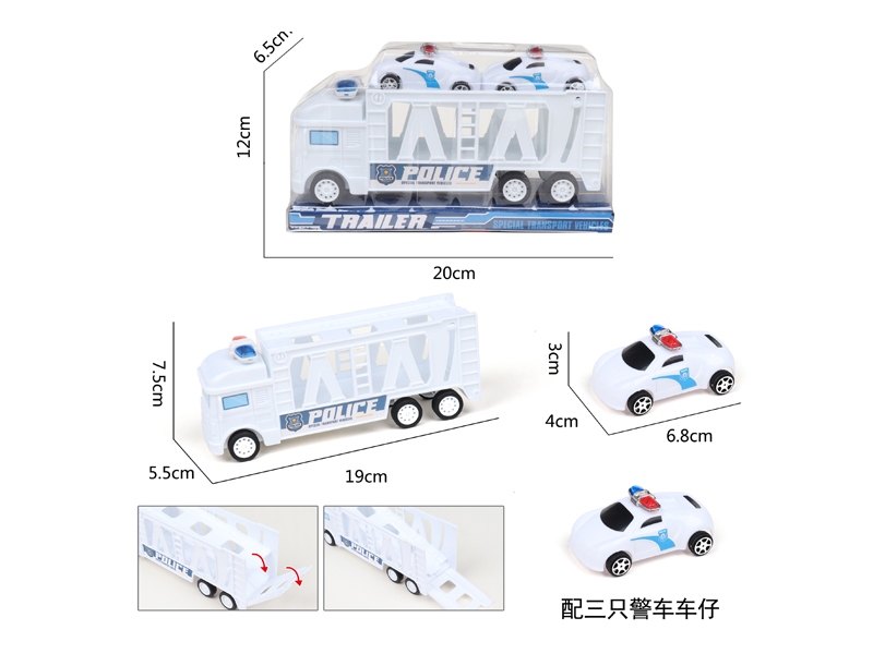 Friction Tractor With Police Car