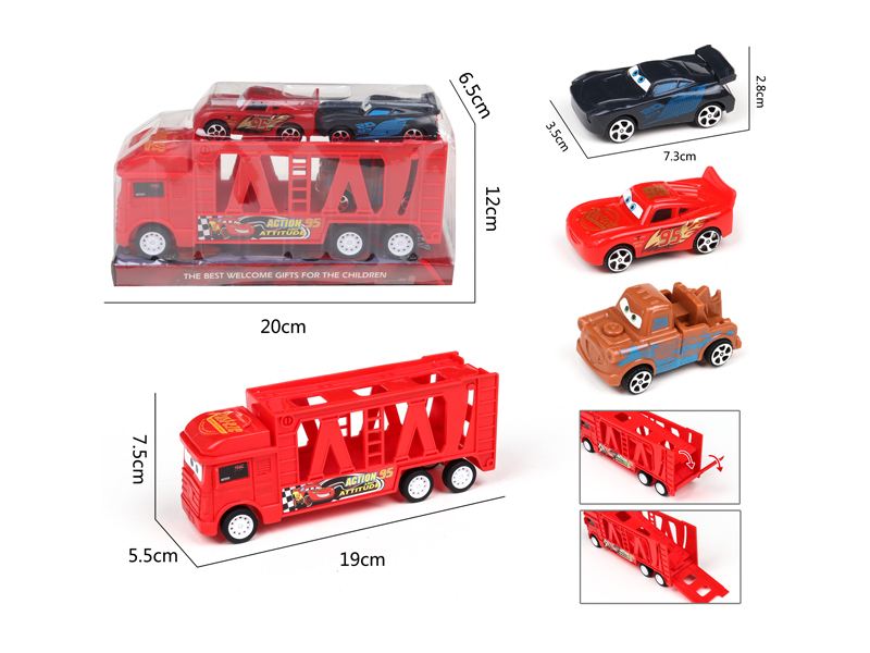Friction Tractor With Cars