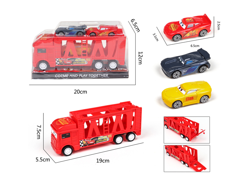Friction Tractor With Iron Car