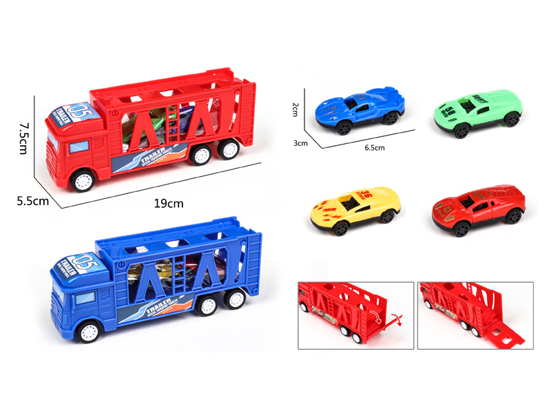 Friction Tractor With Racing Car