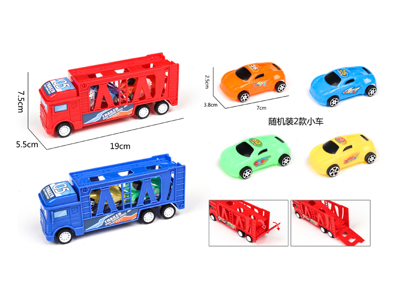 Friction Tractor With Cartoon Car