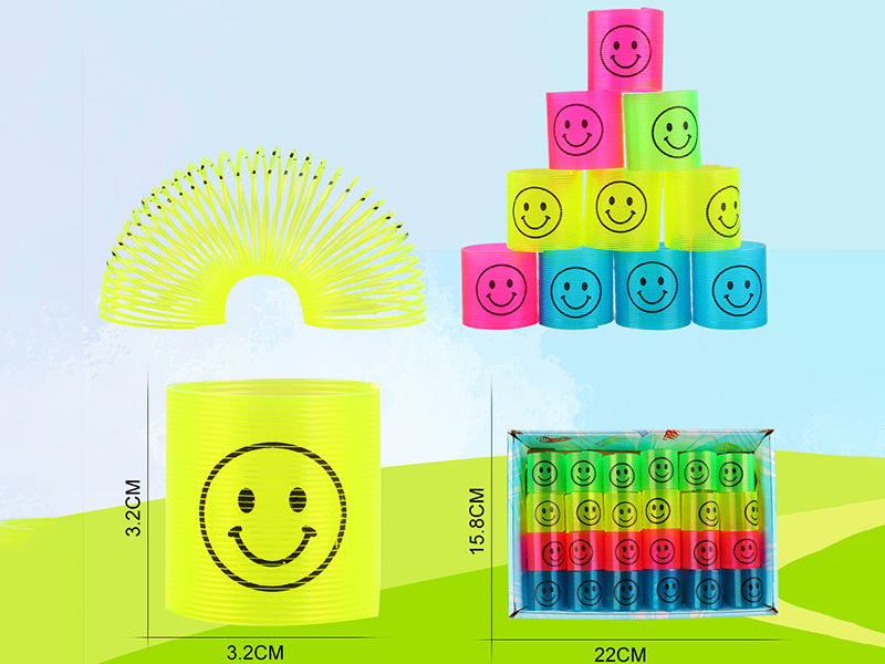 Transparent Four Colors Pad Printing Smiley Face Rainbow Circle 24PCS