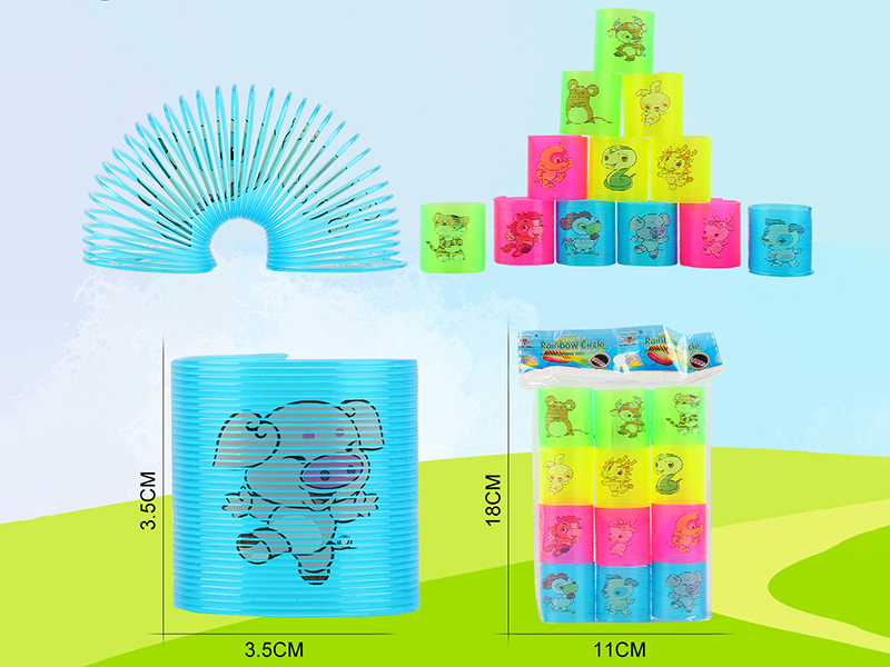 Transparent Four Colors Pad Printing 12 Zodiac Animals Rainbow Circle 24PCS