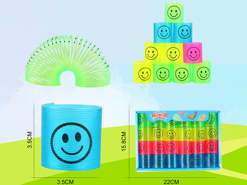 Transparent Four Colors Pad Printing Smiley Face Rainbow Circle 48PCS